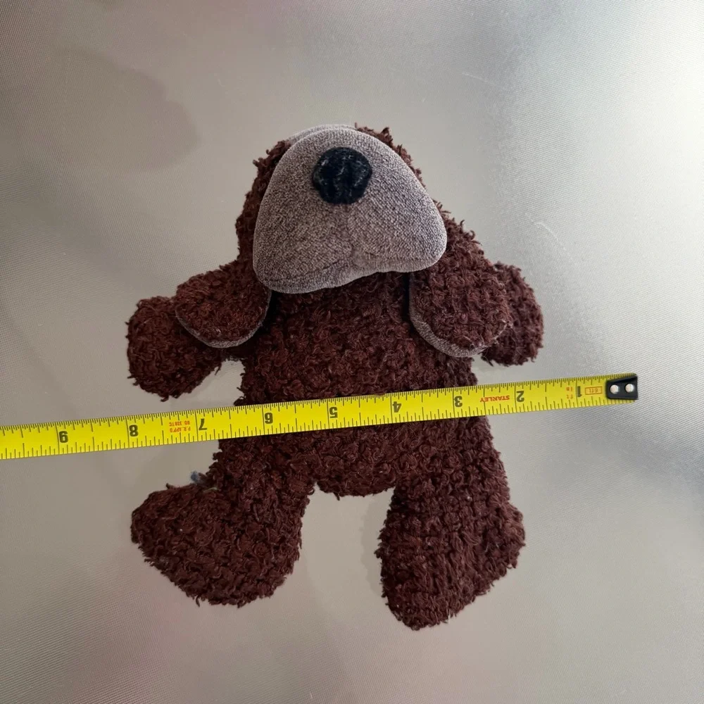 Russ Berrie‎ FLATFOOT Brown Grey Puppy Dog Plush Stuffed Animal 90s Toy